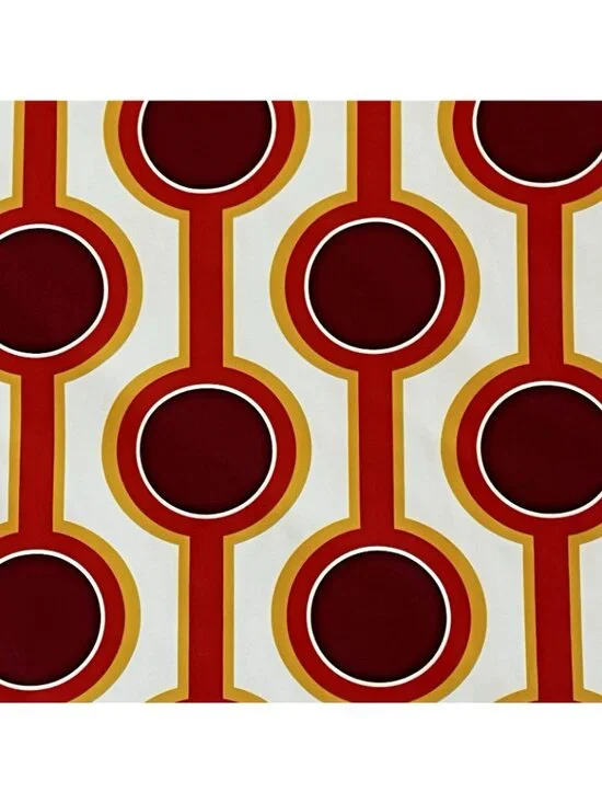 Dorothy Zudora Retro Polo Shirt Burning Sands Mens Large Mod Geo Print Disco - Picture 5 of 7